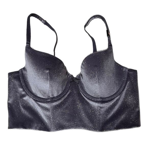 Victoria's Secret Glitter Velvet Body By Victoria Lined Demi Bra Top Size 36B - Picture 5 of 5